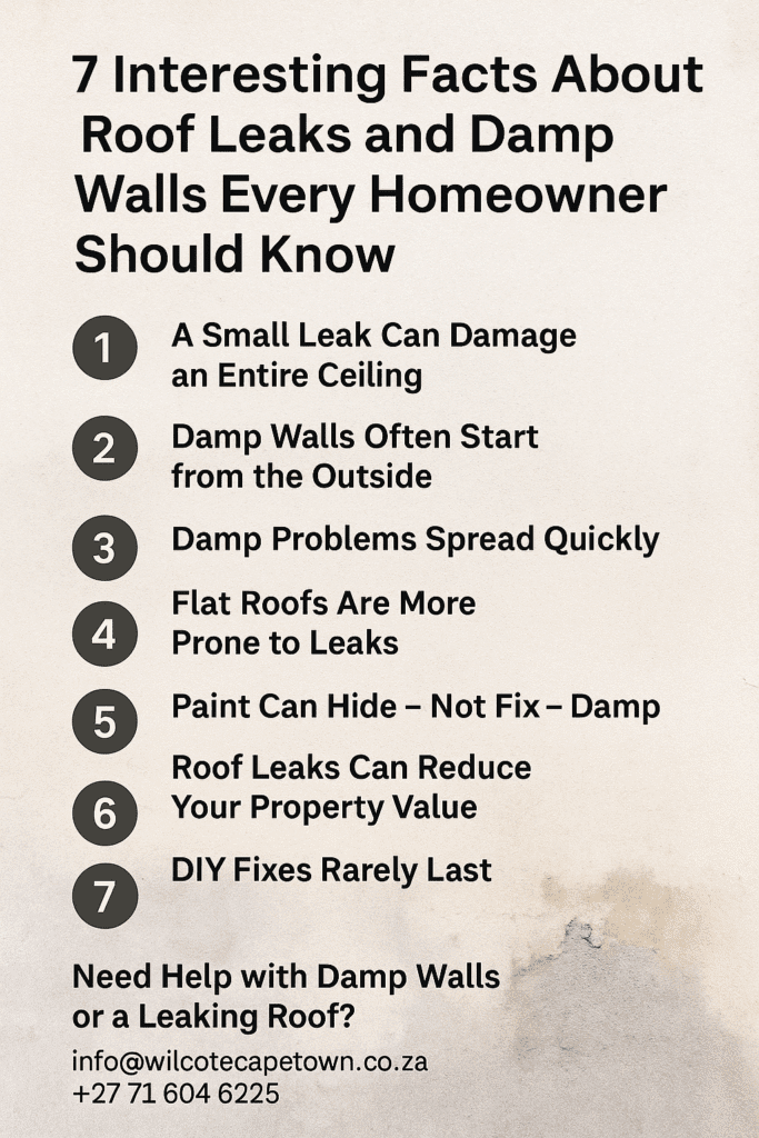 Roof Damp and Leaks repair Cape Town